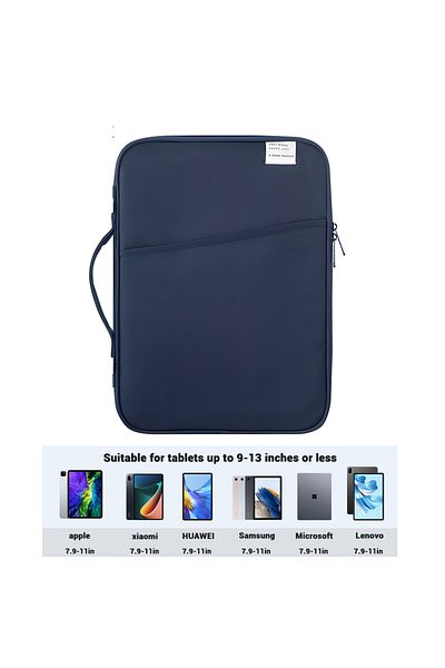 Choice حقيبة يد محمولة للكمبيوتر اللوحي مقاس 11 بوصة باللون الأزرق الداكن مقاس 9-11 بوصة لجهاز iPad Air 4 5 Pro 11 Mini 5 6