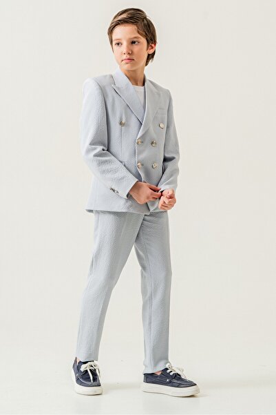 carino's kids Gofre Kruvaze Erkek Çocuk Takım Elbise Likralı