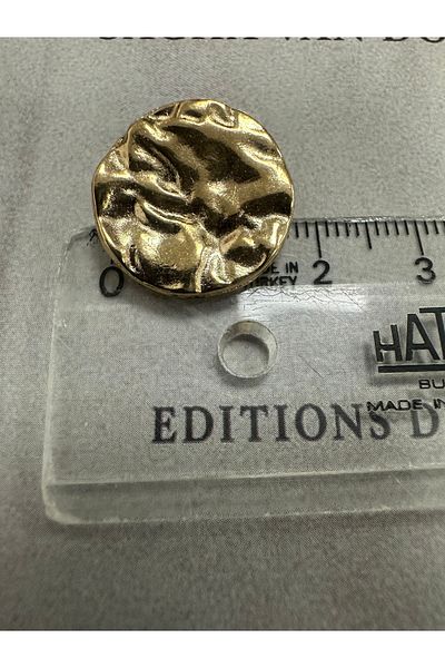 T.T Metal Crinkled Gold Color Jacket Blazer Button 2.40 mm (6 Pieces)
