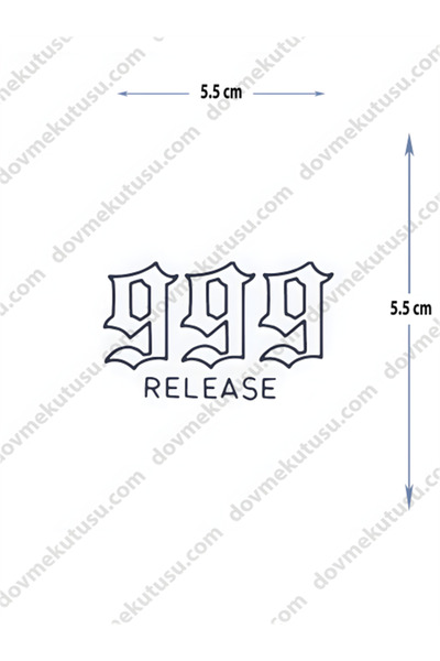 pivok Yarı Kalıcı Minimal Boy Dövme (999 UĞUR)(STICKER)