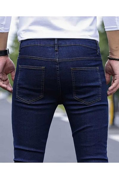 KYD Мъжки тъмносини дънки Slim Fit Мъжки дънки