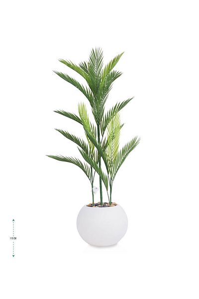 co arma Artificial Tree with Corner Stand, Green Areca Tree Simulation, Shape and Texture, 115cm