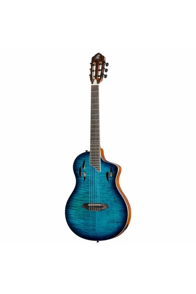 Ortega TourPlayer Deluxe RTPDLX- FMA Elektro Klasik Gitar (Blue Burst)