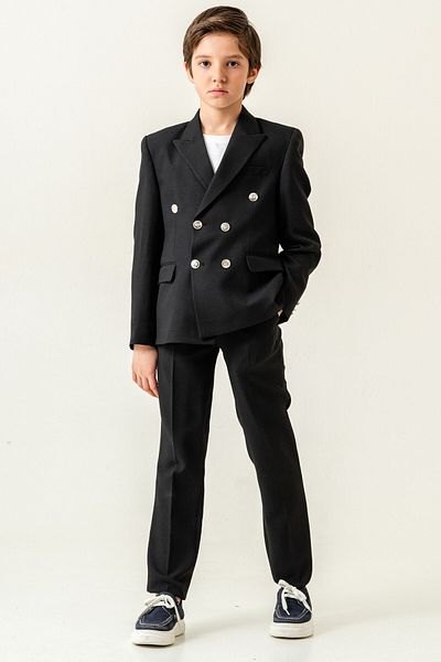 carino's kids Seersucker Double Breasted Boy's Suit Lycra