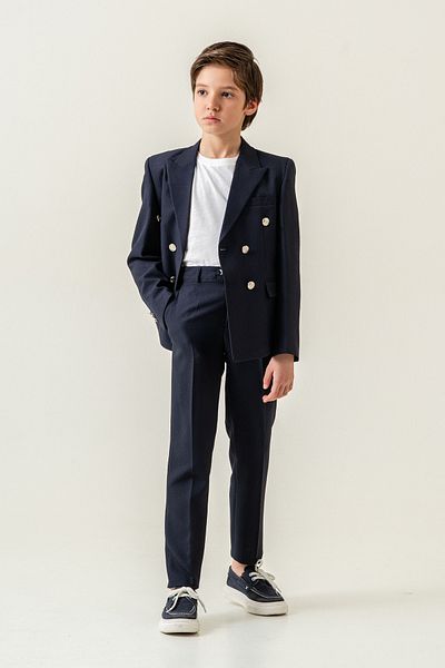 carino's kids Seersucker Double Breasted Boy's Suit Lycra
