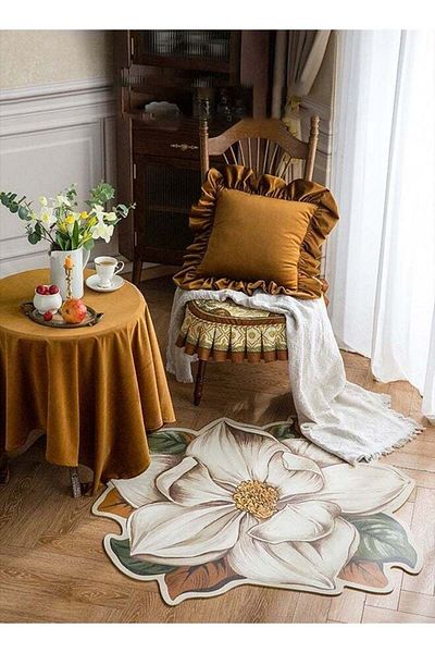 COOYA Floral Printed Area Rugs Multicolour 80 centimeter