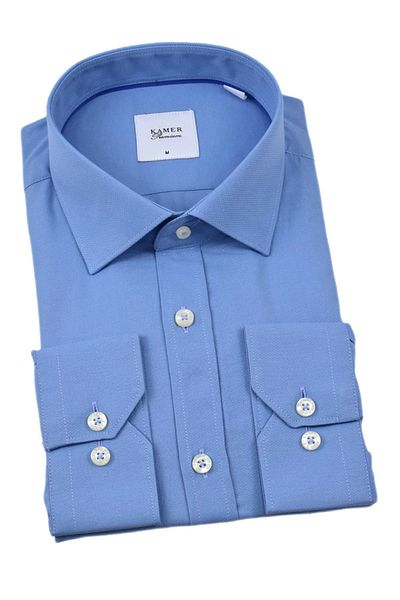 KAMER Cămașă clasică Dobby cu mânecă lungă pentru bărbați 33704 BGL-ST04394