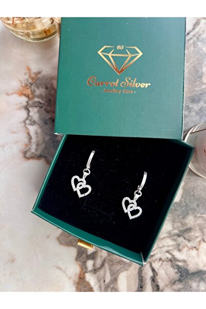 carrot silver 925 Ayar Gümüş Çift Kalp Küpe-earring series