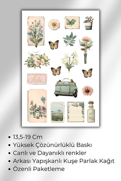 GP Craft Vintage Themed Sticker Suitable for Planner, Agenda, Bullet Journal