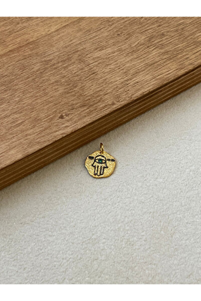 Rupen Kraft 925 Ayar Gümüş Yeşil Taşlı Antik Model Fatma Ana Eli Kolye Ucu