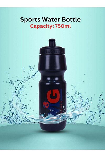 MG Sports Water Bottle-750ml, BPA-Free Bike Squeeze Bottle- Black