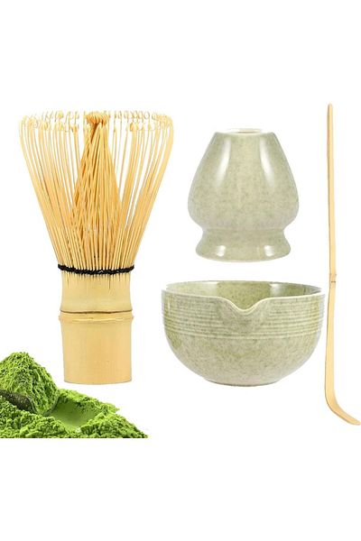 COOYA 4 Pcs Bamboo M-atcha W-hisk Ceremony Accessory Set, Perfect for Tea Lovers
