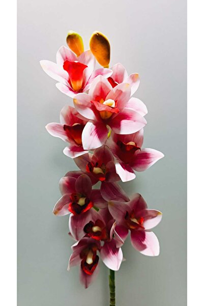 OSO HOME Yapay Islak Dokulu 10 Çiçekli A+A KaLiTe Singapur Orkide Pembe (75cm)