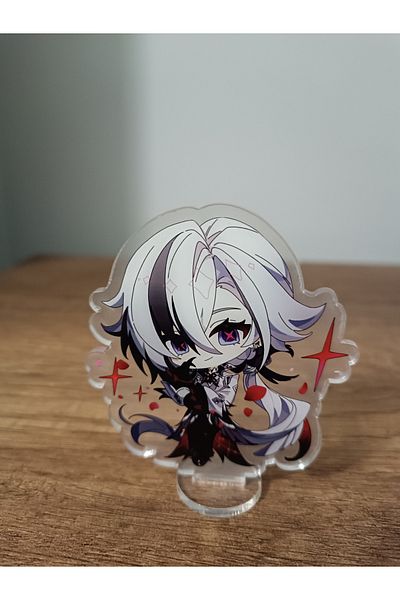 mertfigur Genshin Small Acrylic Stand Stand Zhongli Qiqi Keqing Acrylic Figure (7 Cm)