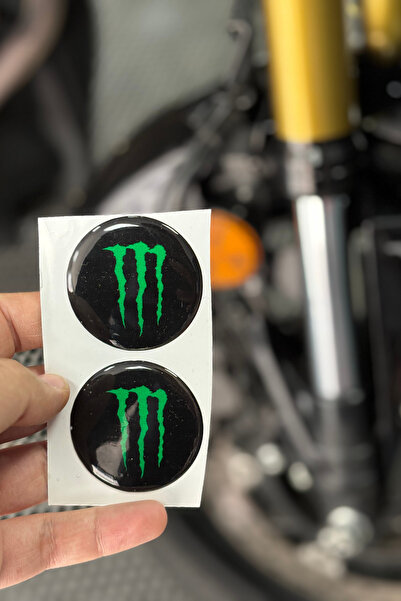 Banxtre ملصق Mnster أخضر للدراجات النارية وعاكس عين القطة (2 قطعة)