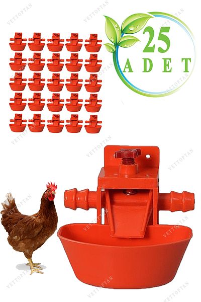 STELLA MODA Chick Drinker 25Pcs Automatic Smart Chicken Waterer Turkey Walking Chicken Winged Quail Keel Coop