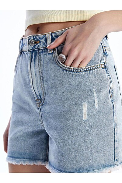 LC Waikiki Τζιν σορτς με λεπτή λεπτομέρεια