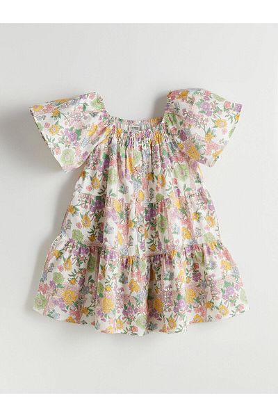 LC Waikiki Square Collar Floral Girl's Dress