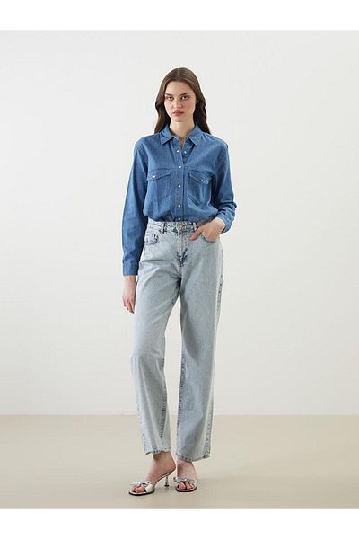 LC Waikiki Cămașă de jeans pentru femei Loose Fit (S5)