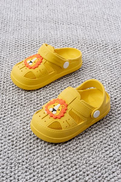 pelivia natural living Yellow Unisex Children's Sandals Animal Figured Daily Non-Slip Sole Children's Slippers