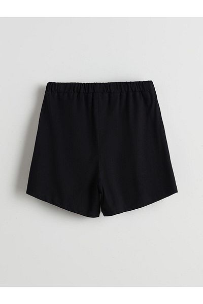 LC Waikiki Lcw Kids Black Elastic Waist Girls Shorts