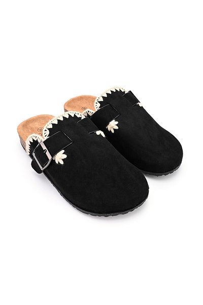 Tmall Women's Casual Slippers, Made of Eco-friendly Suede, SA49, Black