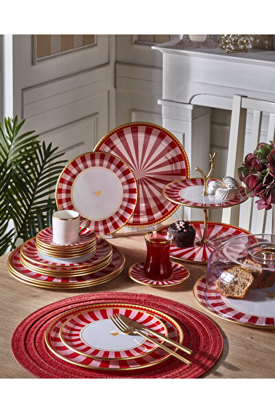 G&G Glass and Glass Iwon Pink 6 Kişilik 34 Parça Çay Vakti İkram Takımı