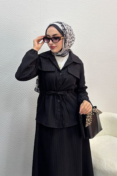 Tesettür Diyarı Women's 2-Piece Hijab Suit-Black