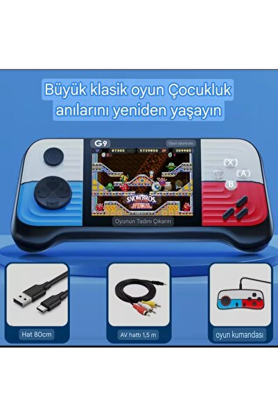 ErginGroup G9 Arcade Retro Mini Taşınabilir El Atari 666 Oyun Konsolu Av TV U...