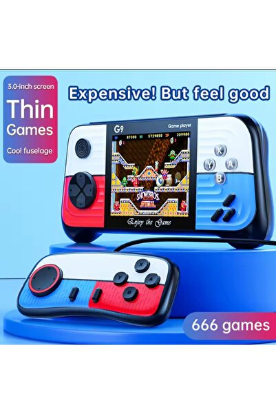 ErginGroup G9 Arcade Retro Mini Taşınabilir Çift Kollu El Atari 666 Oyun Kons...