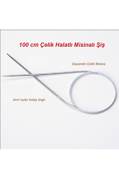 BALIM ÖRGÜ EVİ 100 cm Çelik Halatlı Misinalı Şiş