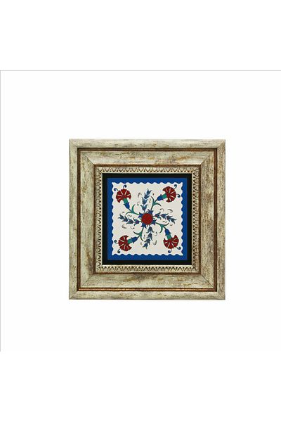 Sadrazam Pictură din piatră naturală imprimată cu model de țiglă otomană İznik (20 X 20 KD-38)