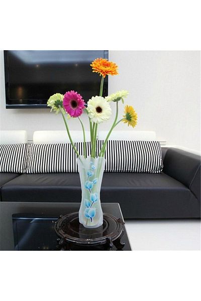 Bundera Practical Foldable Transparent Pvc Vase - Flower Pot Patterned, Unbreakable, Flower Pot Stand