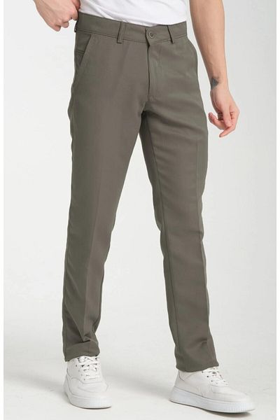 Rewoly Men's Classic Cut Water Green Linen Pants