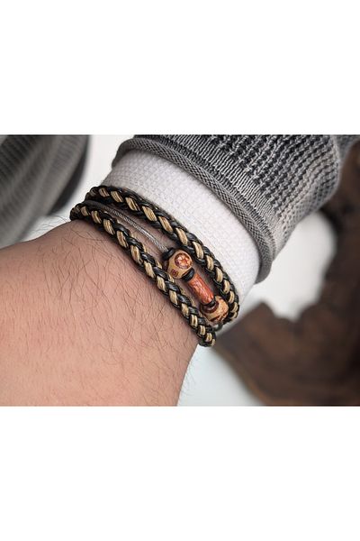 cheetah quality Custom Made Genuine Leather Men's Bracelet