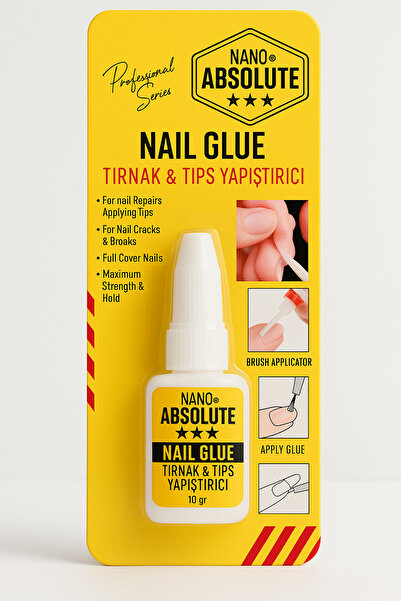 Nano Absolute Tırnak ve Tips Yapıştırıcı | Hızlı Kuruyan Güçlü Tırnak Yapıştırıcı Jel 10 gr Fırçalı Aplikatör