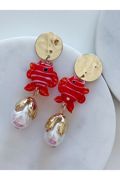 CHARMLUCKY Glass Fish Earrings