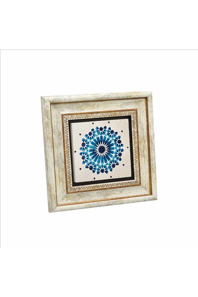 Sadrazam Pictură cu piatră naturală imprimată cu model Rumi (20 X 20 KD-55)