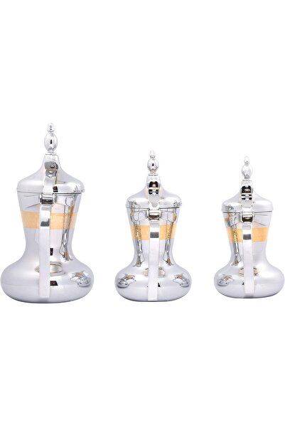 ALSAIF Saif Dallah Set 32/26/48 oz with elegant traditional design, ideal for preparing and serving coffee