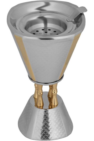 ALSAIF Lwsil Incense Burner, Made Of S/s, Lare Silver/gold
