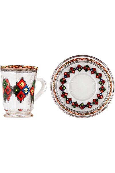 ALSAIF Deluxe Cup And Saucer Set From Al Saif, 12 Pieces, Multicolor