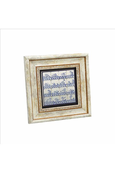 Sadrazam Natural Stone Painting with Dutch Pattern Print (20 X 20 Kd-99)