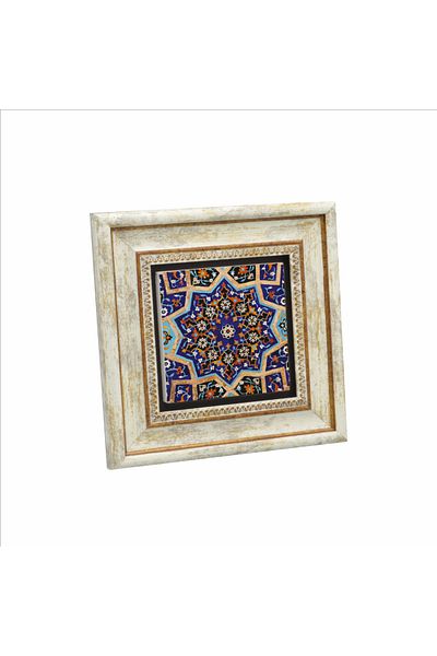 Sadrazam Pictură cu piatră naturală imprimată cu model Rumi (20 X 20 KD-13)