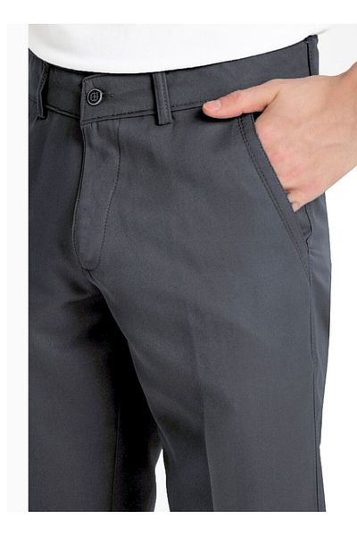 Rewoly Men's Classic Cut Anthracite Color Linen Pants