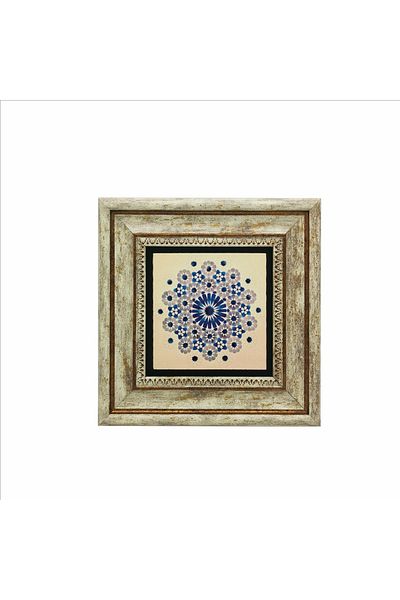 Sadrazam Pictură cu piatră naturală imprimată cu model geometric (20 X 20 KD-62)