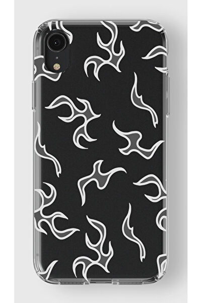 moonset Iphone XR Uyumlu Şimşek Tasarımlı Baskılı Şeffaf Telefon Kılıfı