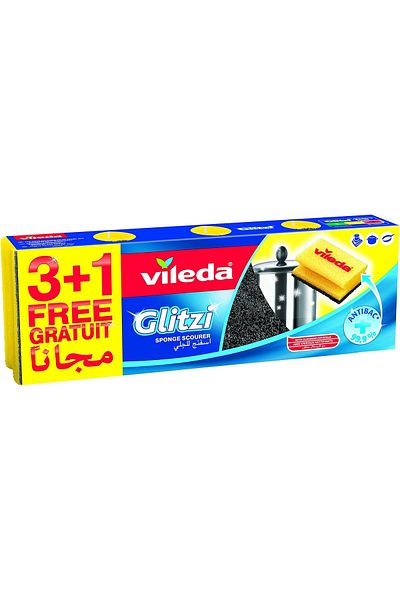 Vileda Vileda Glitzi Dishwashing Sponge 3+1 Pieces