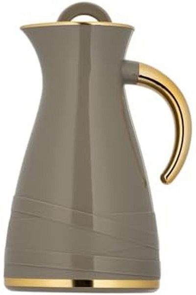 ALSAIF Deva Coffee And Tea Vaccum Flask In Grey/gold / Leak-proof And Keeps Drinks Hot 1 Liter