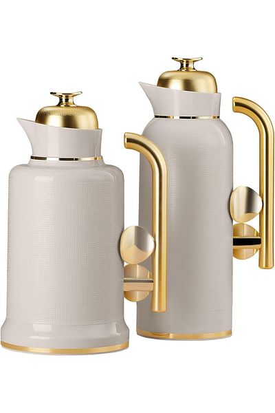 ALSAIF 2-pieces Coffee And Tea Flask Sandra, Leak Resistant, Keeps Drinks Hot, 1.0/0.75l