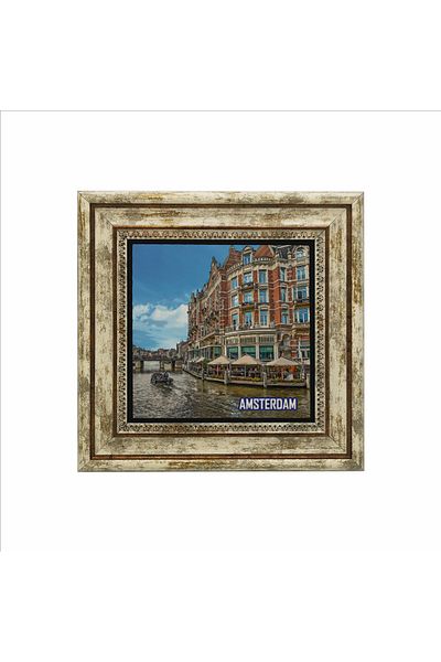 Sadrazam Amsterdam Visual Printed Natural Stone Painting (25 X 25 Krg-14)
